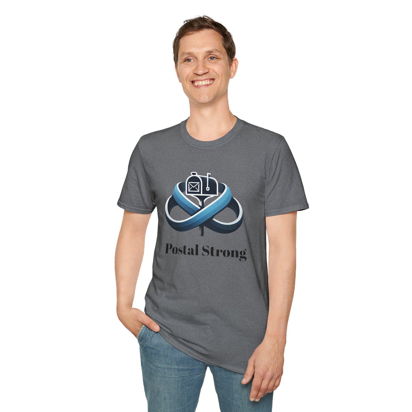 Postal Strong Unisex Softstyle T-Shirt, Postal Worker Gift, Delivery Appreciation Tee, Support Postal Staff, Unique Postal Service Shirt,