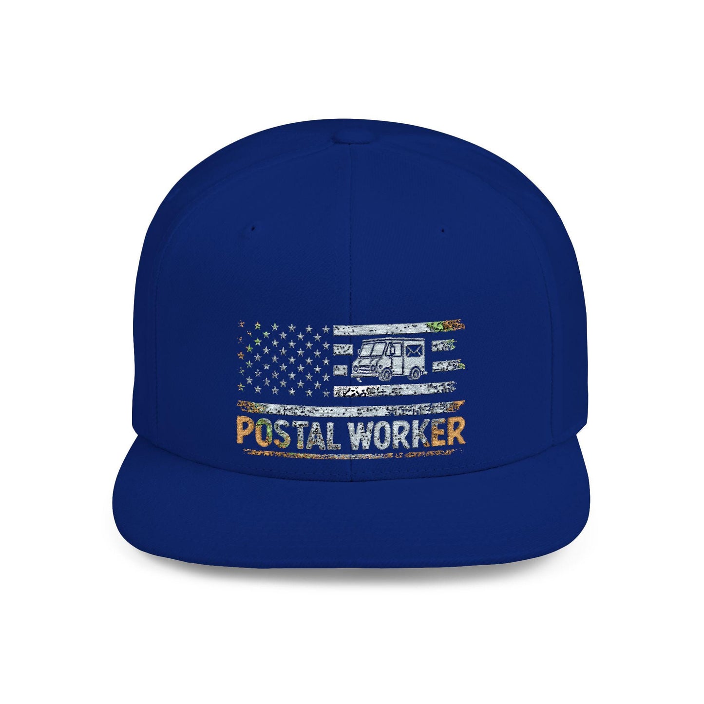Postal Worker Flat Bill Snapback Hat, Unique Gift for Post Office Employees, Casual Wear, Holiday Gift, Stylish Cap