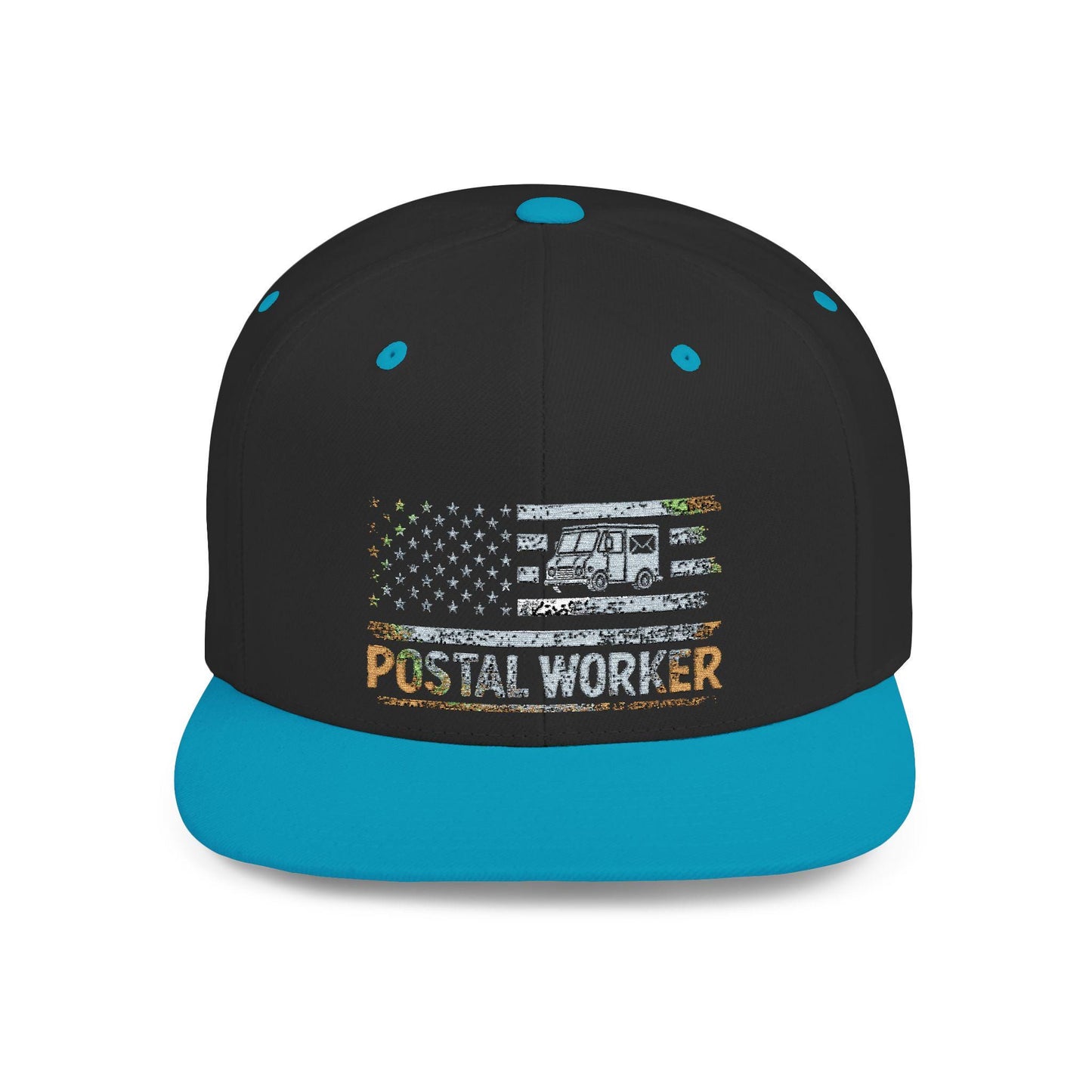 Postal Worker Flat Bill Snapback Hat, Unique Gift for Post Office Employees, Casual Wear, Holiday Gift, Stylish Cap