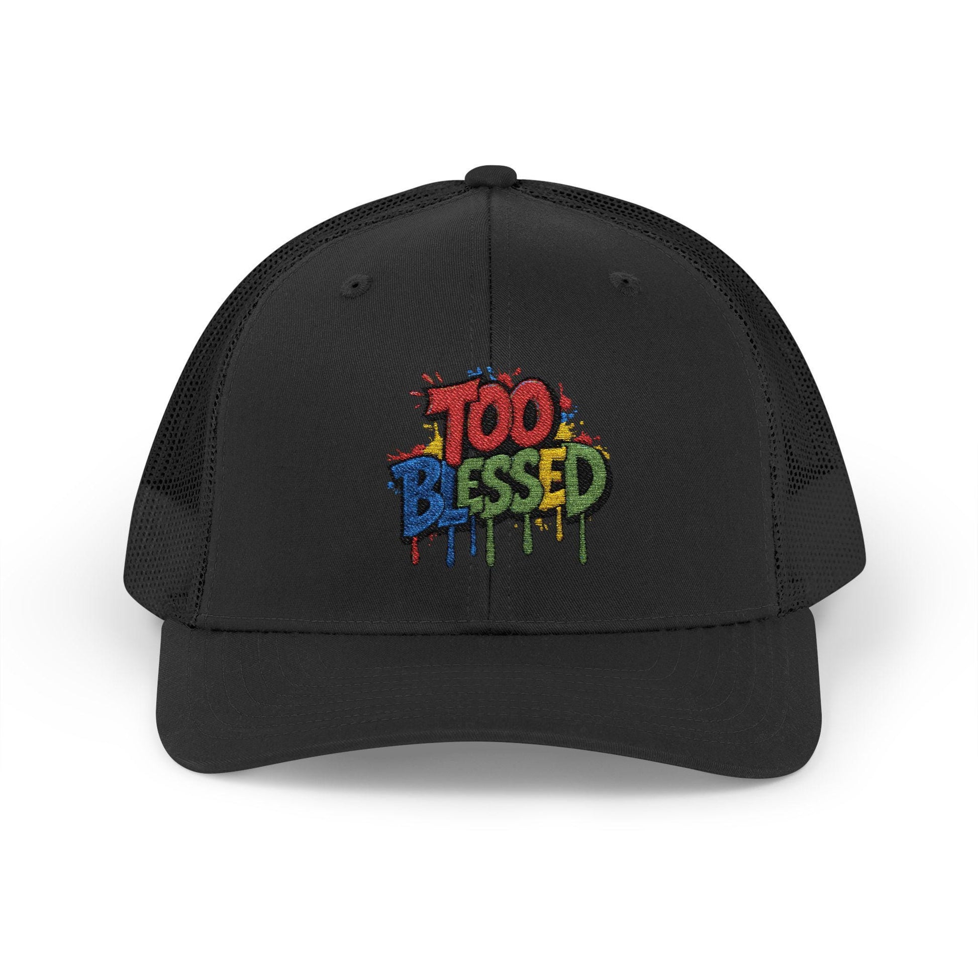Too Blessed Snapback Trucker Cap, Trendy Hat, Faith-Inspired Fashion, Perfect for Gifting, Casual Wear, Summer Festivals