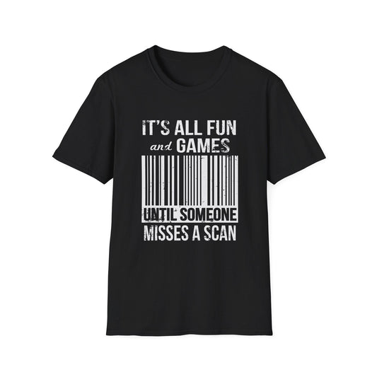 Humorous Mail Carrier Barcode T-Shirt, Fun Apparel for Postal Workers, Perfect Gift for Mail Carriers, Gifts for Friends.