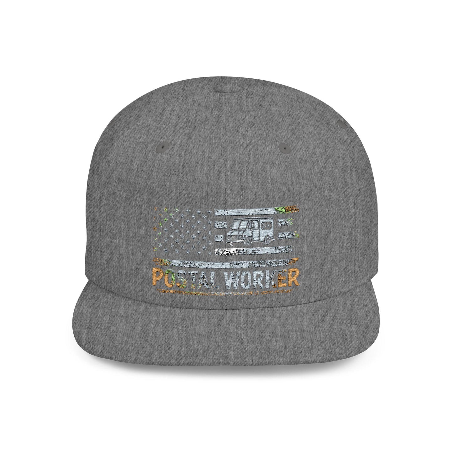Postal Worker Flat Bill Snapback Hat, Unique Gift for Post Office Employees, Casual Wear, Holiday Gift, Stylish Cap