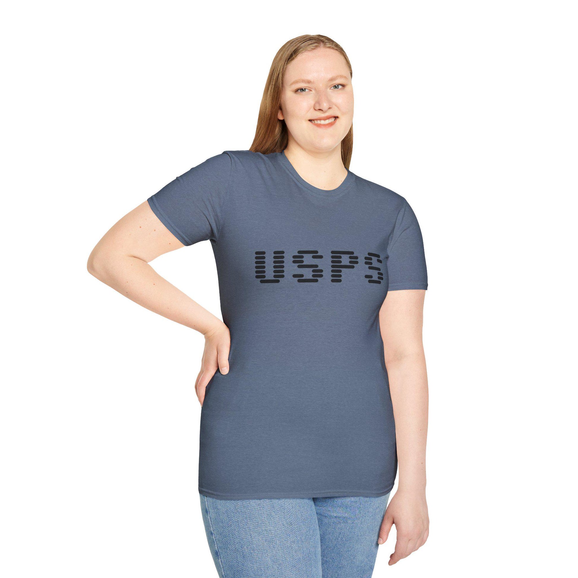 Unisex Softstyle T-Shirt: USPS Delivery Vibe, Perfect for Postal Workers, Funny Gift Idea, Casual Wear, Delivery Days, Holidays