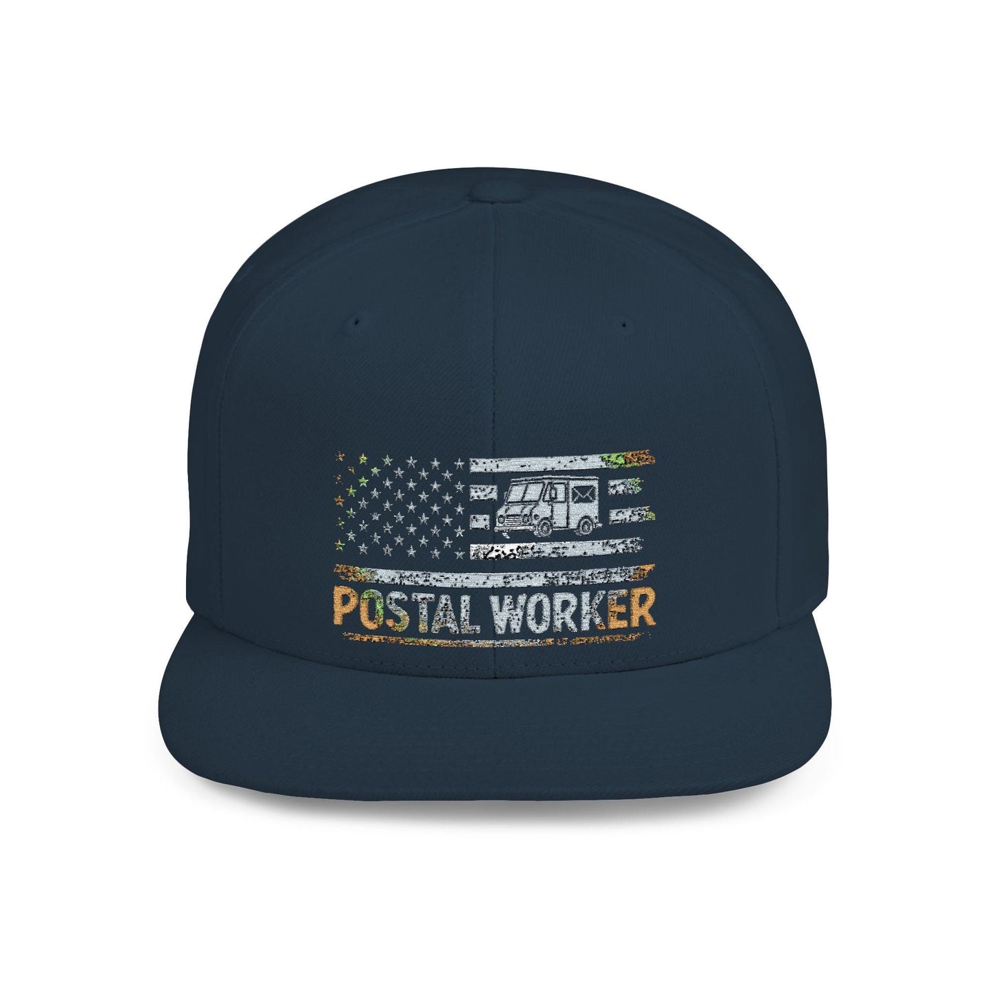 Postal Worker Flat Bill Snapback Hat, Unique Gift for Post Office Employees, Casual Wear, Holiday Gift, Stylish Cap